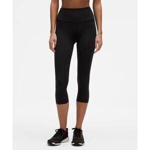 Lululemon 'Wunder' Black Nylon Train High-Rise Crop Legging Size 6